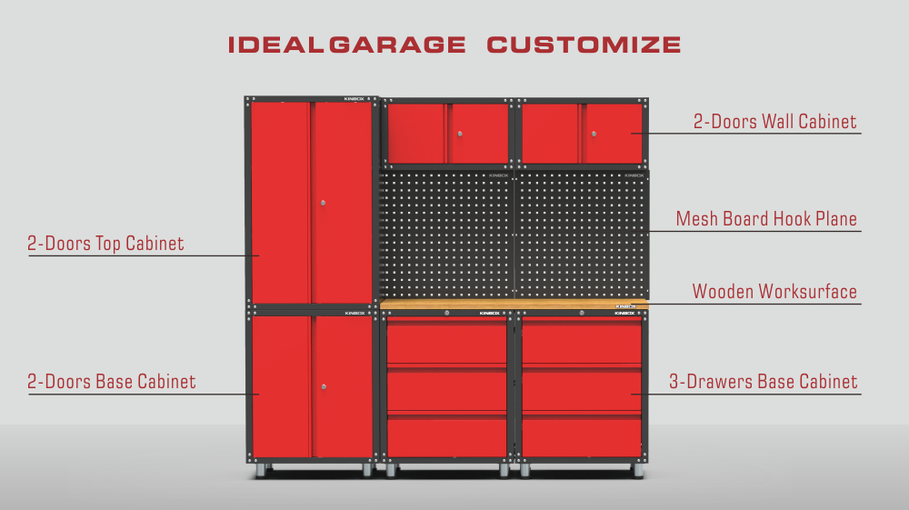 9 штук металлической гаражной системы для мастерской